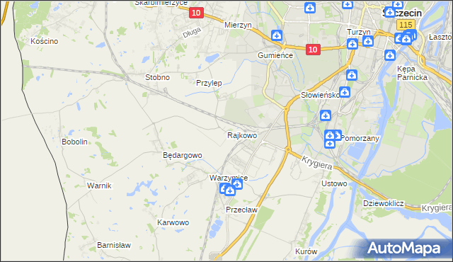 mapa Rajkowo, Rajkowo na mapie Targeo