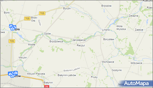 mapa Reczul, Reczul na mapie Targeo