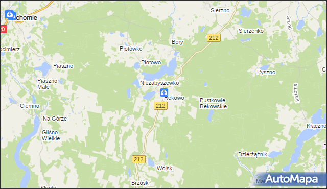mapa Rekowo gmina Bytów, Rekowo gmina Bytów na mapie Targeo