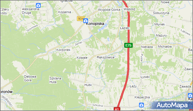 mapa Rększowice, Rększowice na mapie Targeo