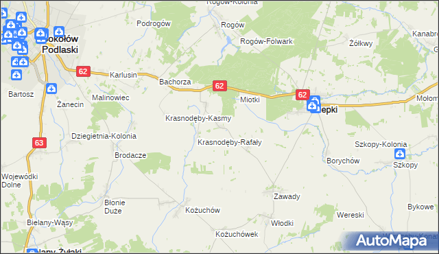 mapa Remiszew Mały, Remiszew Mały na mapie Targeo