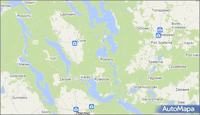 mapa Robotno, Robotno na mapie Targeo