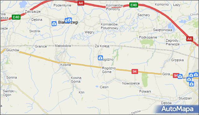 mapa Rogóżno, Rogóżno na mapie Targeo