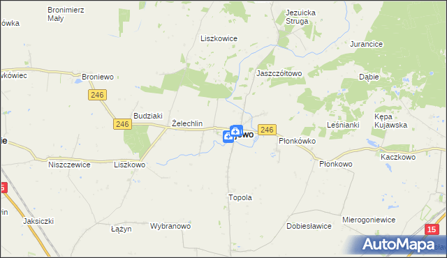 mapa Rojewo powiat inowrocławski, Rojewo powiat inowrocławski na mapie Targeo