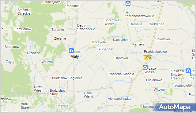 mapa Rosocha gmina Osiek Mały, Rosocha gmina Osiek Mały na mapie Targeo