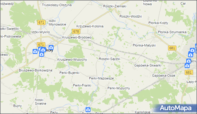 mapa Roszki-Sączki, Roszki-Sączki na mapie Targeo