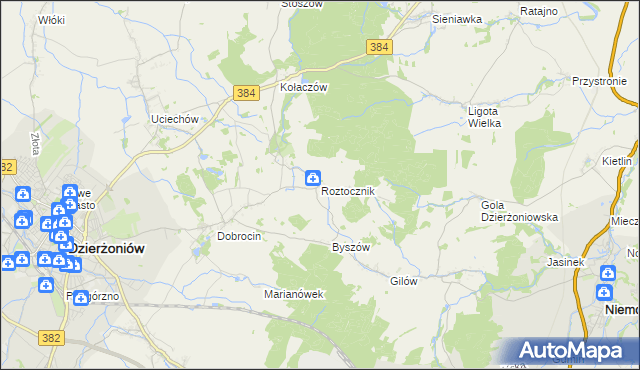 mapa Roztocznik, Roztocznik na mapie Targeo
