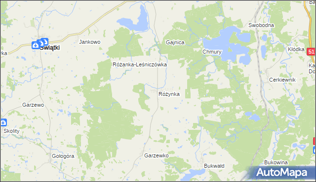 mapa Różynka, Różynka na mapie Targeo