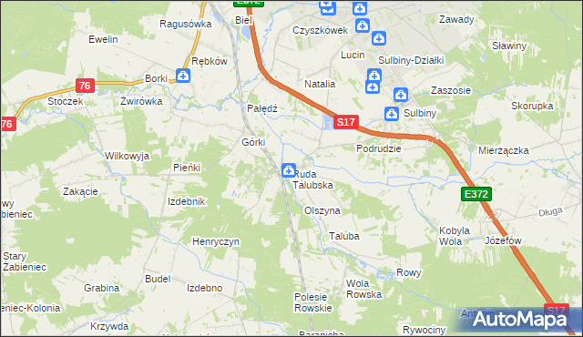 mapa Ruda Talubska, Ruda Talubska na mapie Targeo