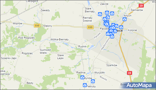 mapa Rudnik gmina Łosice, Rudnik gmina Łosice na mapie Targeo