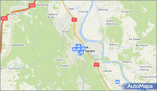 mapa Rudnik nad Sanem, Rudnik nad Sanem na mapie Targeo