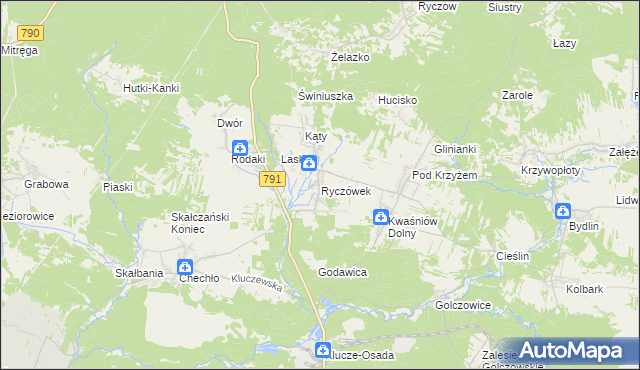 mapa Ryczówek, Ryczówek na mapie Targeo