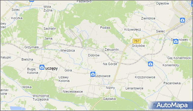 mapa Rzędów gmina Tuczępy, Rzędów gmina Tuczępy na mapie Targeo