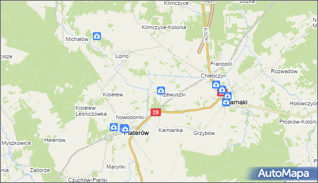 mapa Rzewuszki, Rzewuszki na mapie Targeo
