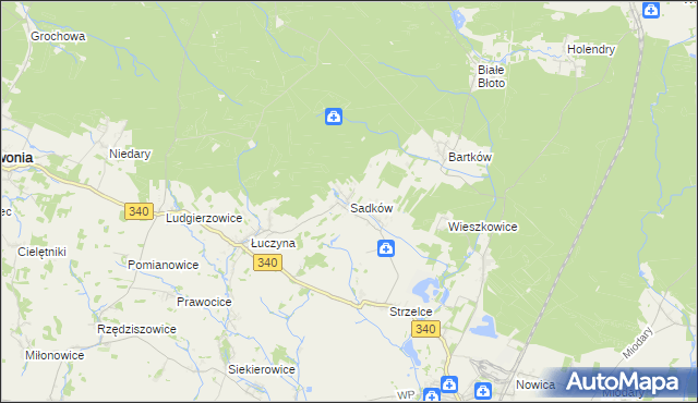 mapa Sadków gmina Dobroszyce, Sadków gmina Dobroszyce na mapie Targeo