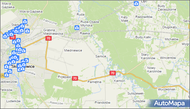 mapa Samice, Samice na mapie Targeo