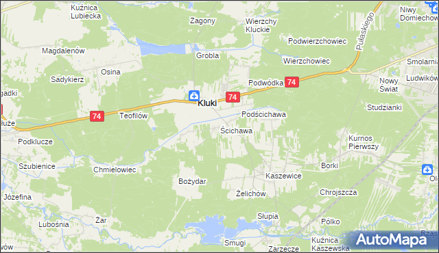 mapa Ścichawa, Ścichawa na mapie Targeo