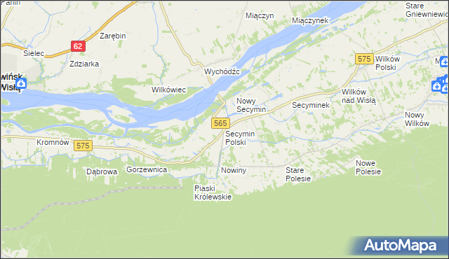 mapa Secymin Polski, Secymin Polski na mapie Targeo