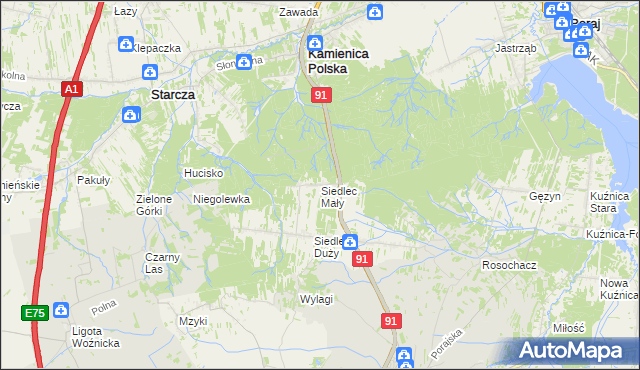 mapa Siedlec Mały, Siedlec Mały na mapie Targeo