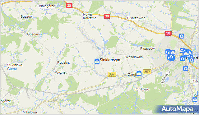 mapa Siekierczyn, Siekierczyn na mapie Targeo