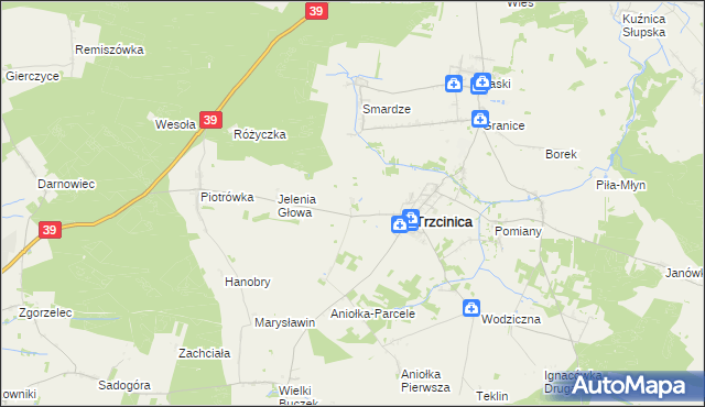 mapa Siemionka, Siemionka na mapie Targeo