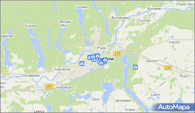 mapa Sieraków powiat międzychodzki, Sieraków powiat międzychodzki na mapie Targeo