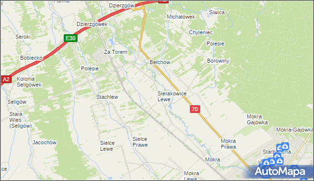 mapa Sierakowice Lewe, Sierakowice Lewe na mapie Targeo