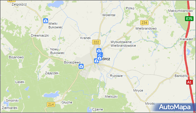 mapa Skórcz, Skórcz na mapie Targeo