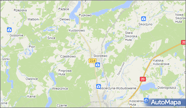 mapa Skorzewo, Skorzewo na mapie Targeo