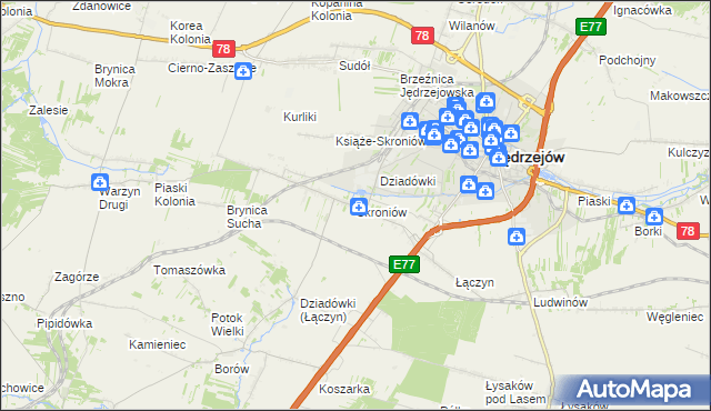 mapa Skroniów, Skroniów na mapie Targeo