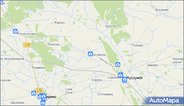 mapa Skrzetusz, Skrzetusz na mapie Targeo