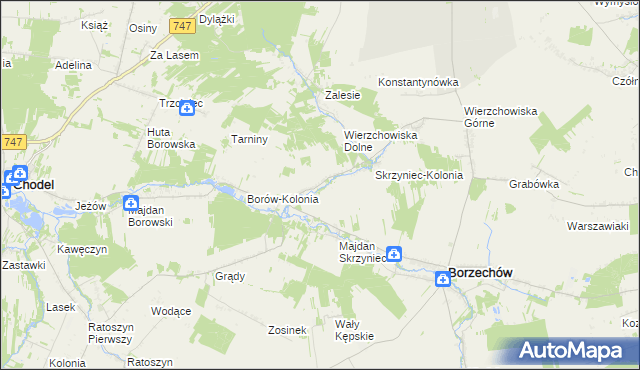 mapa Skrzyniec, Skrzyniec na mapie Targeo