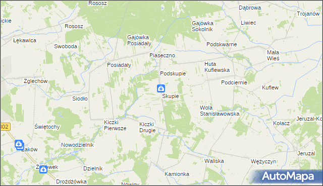 mapa Skupie gmina Cegłów, Skupie gmina Cegłów na mapie Targeo