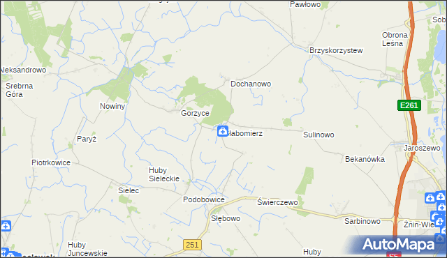 mapa Słabomierz gmina Żnin, Słabomierz gmina Żnin na mapie Targeo