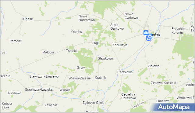 mapa Sławkowo gmina Szreńsk, Sławkowo gmina Szreńsk na mapie Targeo