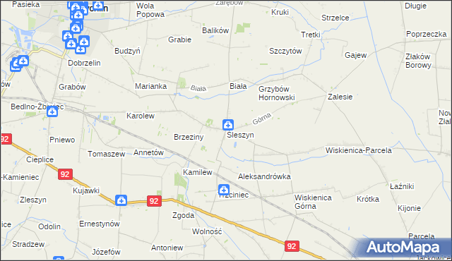 mapa Śleszyn, Śleszyn na mapie Targeo