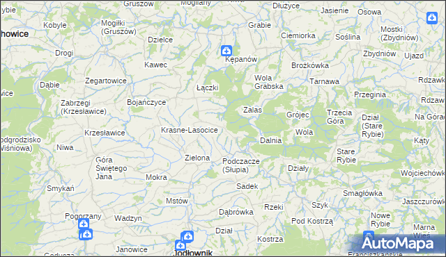 mapa Słupia gmina Jodłownik, Słupia gmina Jodłownik na mapie Targeo