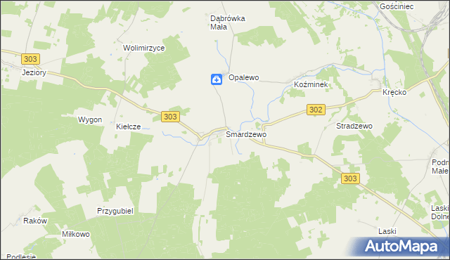 mapa Smardzewo gmina Szczaniec, Smardzewo gmina Szczaniec na mapie Targeo