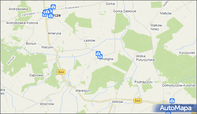 mapa Smoligów, Smoligów na mapie Targeo