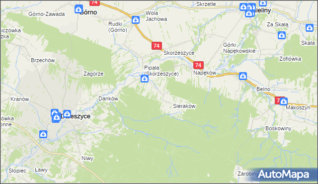 mapa Smyków gmina Daleszyce, Smyków gmina Daleszyce na mapie Targeo