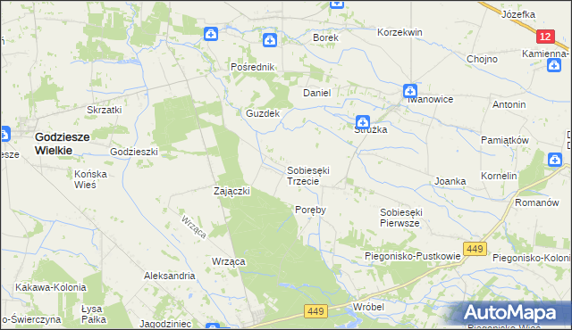 mapa Sobiesęki Trzecie, Sobiesęki Trzecie na mapie Targeo