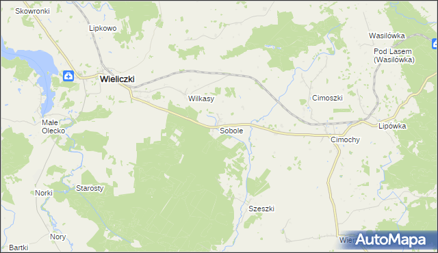 mapa Sobole gmina Wieliczki, Sobole gmina Wieliczki na mapie Targeo