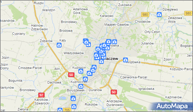 mapa Sochaczew, Sochaczew na mapie Targeo
