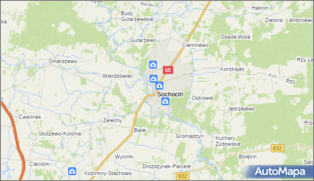 mapa Sochocin, Sochocin na mapie Targeo