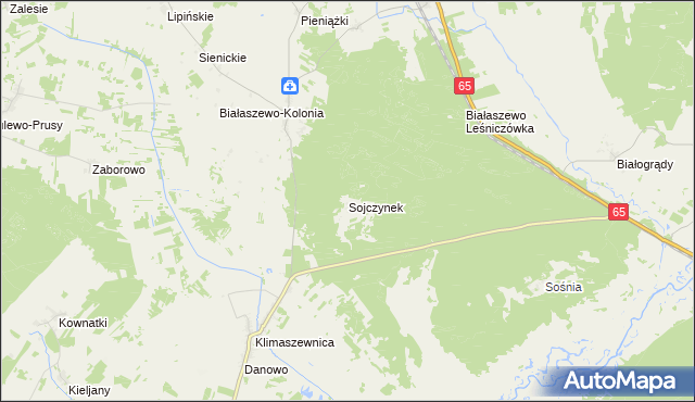mapa Sojczynek, Sojczynek na mapie Targeo