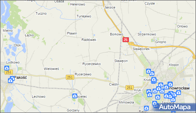 mapa Sójkowo gmina Inowrocław, Sójkowo gmina Inowrocław na mapie Targeo