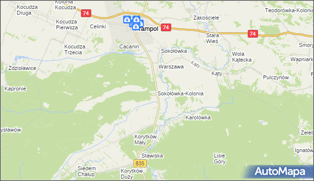 mapa Sokołówka-Kolonia, Sokołówka-Kolonia na mapie Targeo