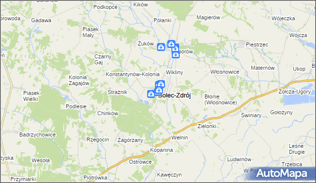 mapa Solec-Zdrój, Solec-Zdrój na mapie Targeo