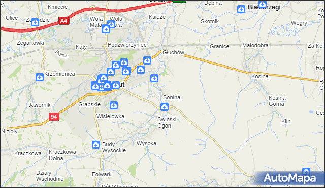 mapa Sonina, Sonina na mapie Targeo