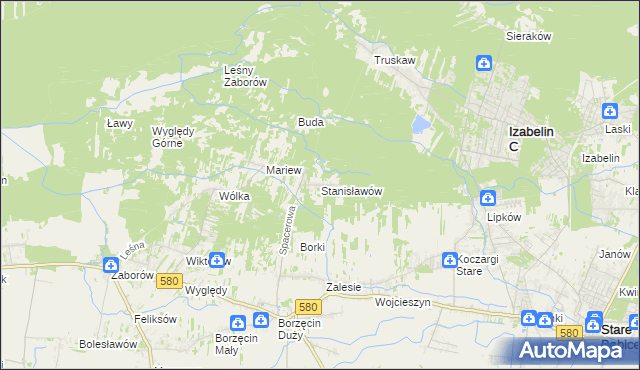 mapa Stanisławów gmina Stare Babice, Stanisławów gmina Stare Babice na mapie Targeo